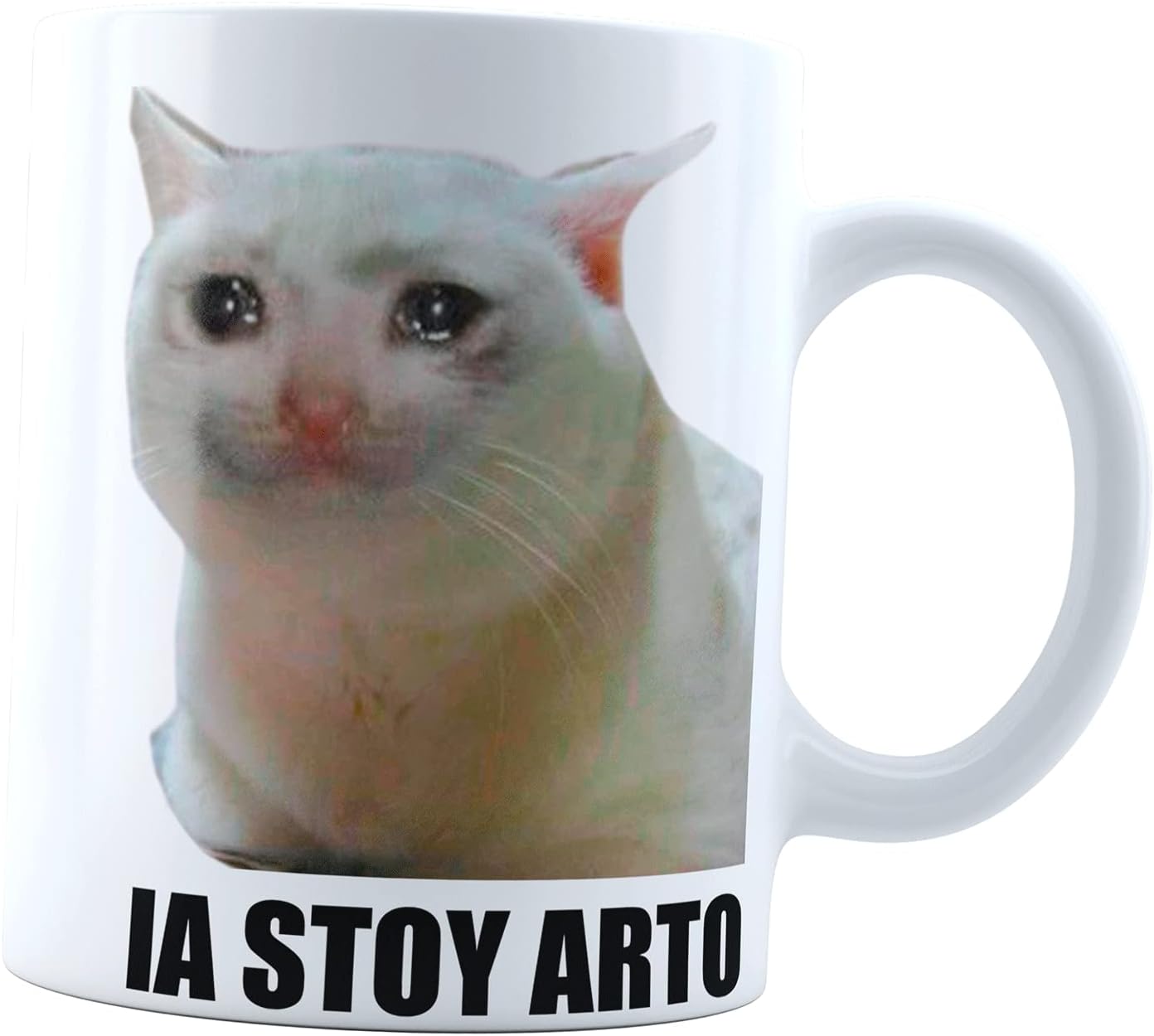 Taza Gato Ia Stoy Arto | Frase meme divertida | Cerámica Blanca 11 oz | Para Café o té