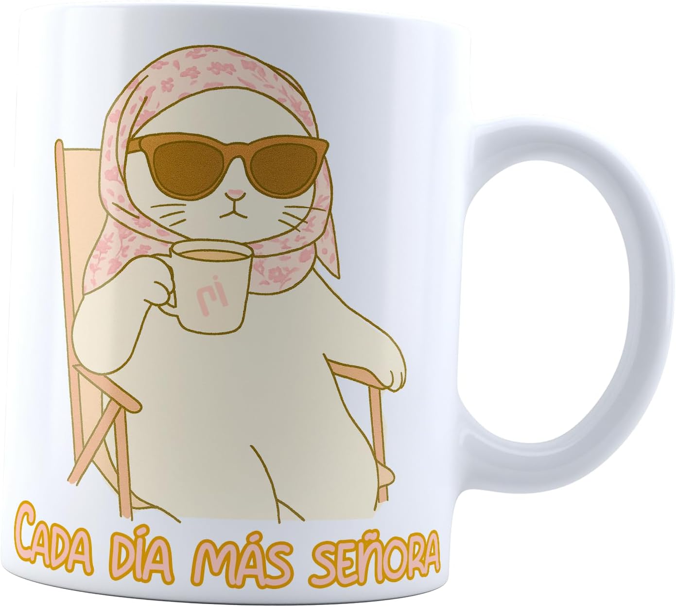 Taza Cerámica Cada Día más Señora I frase divertida | meme gato | regalo sorpresa | diseño único