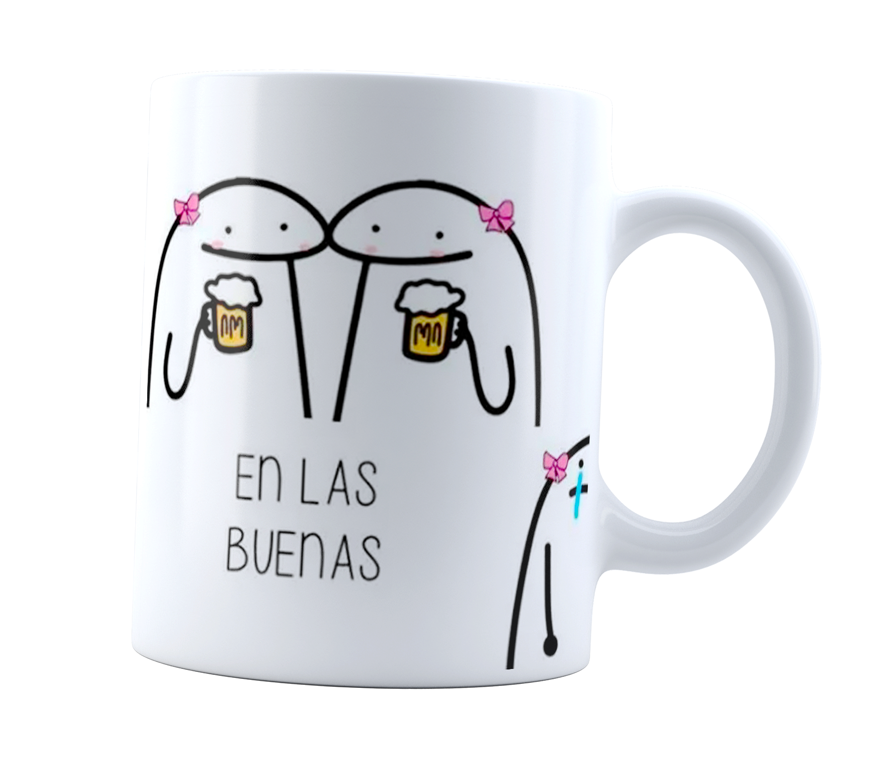 Taza Flork en las buenas, en las malas y en las te lo dije | Frase Meme divertida | Amor, amigos | Para Café o té