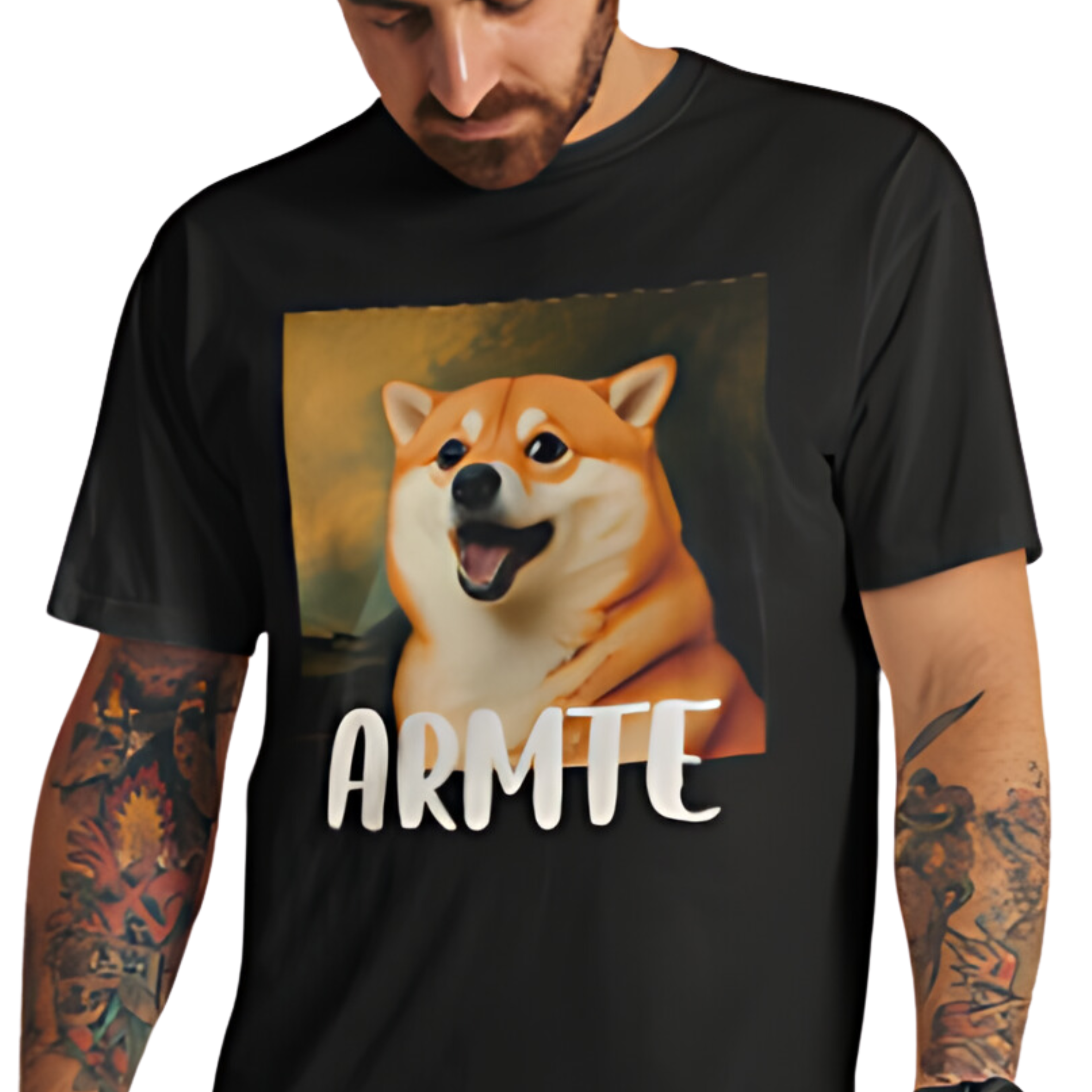 Playera cheems armte, perrito doge meme cuadro pintura