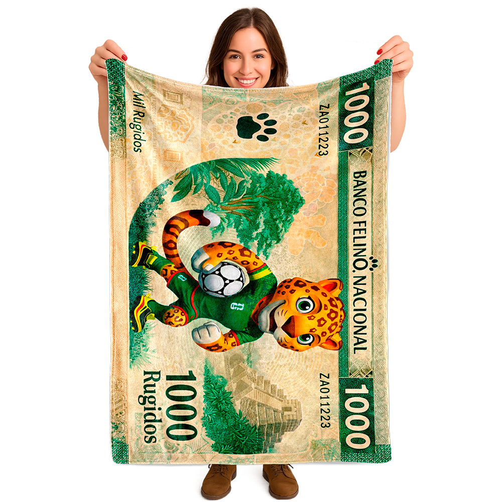 Cobija Frazada Billete Mundial Mil Rugidos Futbol Zayu 1.5x1