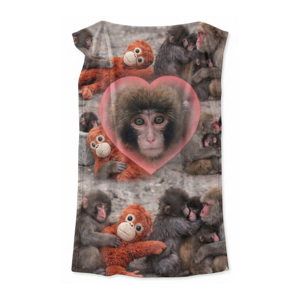 Cobija Frazada Chango Mono Punch Corazón Suave 1.5x1m