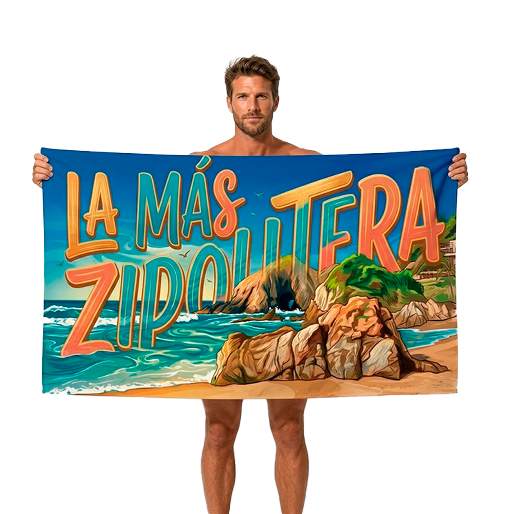 Toalla Microfibra Poliéster Playa La Más Zipolitera 1.5x1m 