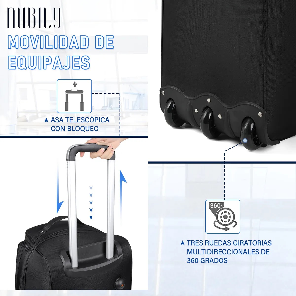 Set 4 Maletas Viaje Rigidas Resistentes Ruedas 360