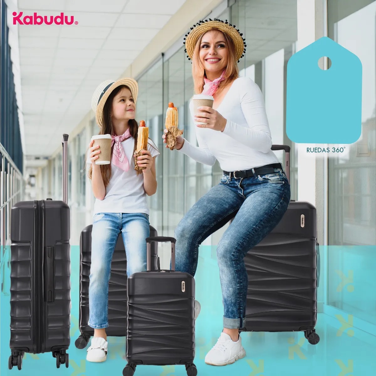 Set 4 Maletas Viaje Rigidas Resistentes Ruedas 360