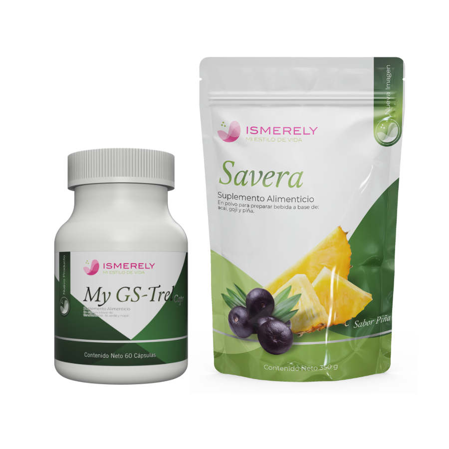 Kit Salud Digestiva: Gastrel My Gs-trel 60 Cápsulas + Savera Polvo Aloezabil 350g - Tratamiento para Gastritis, Colitis y Reflujo - Suplementos Ismerely Original