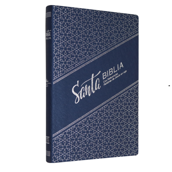 Biblia RVR1960 manual vinil azul, letra 9 puntos