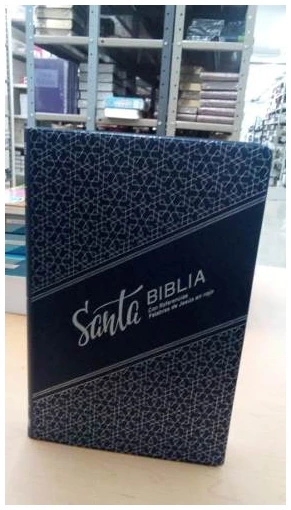 Biblia RVR1960 manual vinil azul, letra 9 puntos