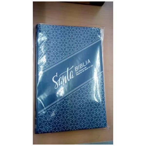 Biblia RVR1960 manual vinil azul, letra 9 puntos