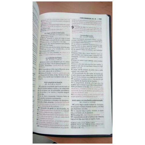 Biblia RVR1960 manual vinil azul, letra 9 puntos