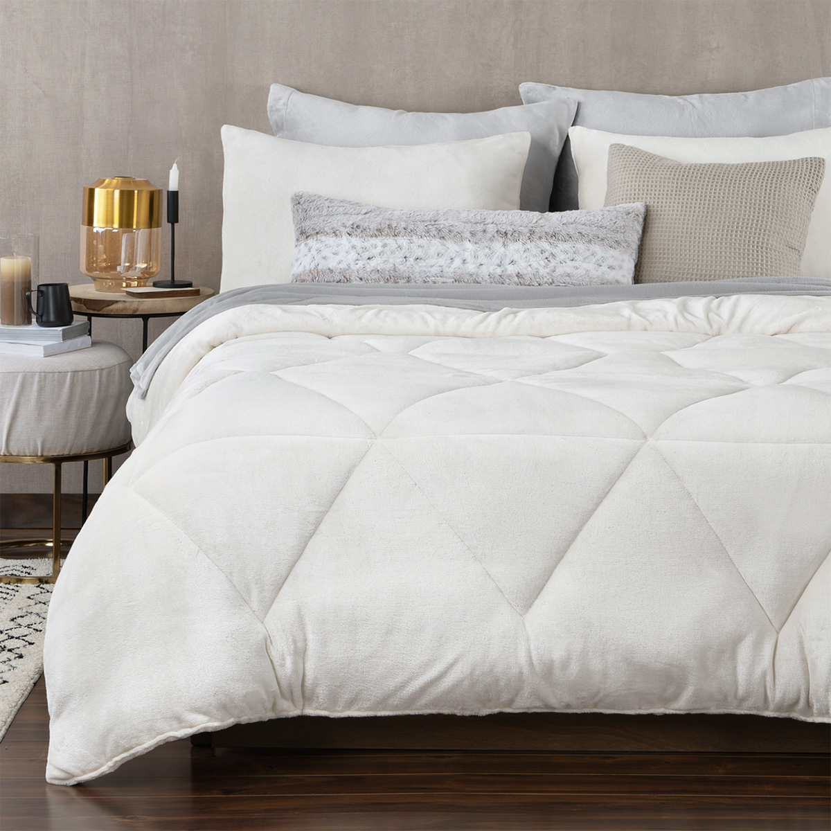 Edredón Invernal Cobertor Matrimonial + Fundas Blanco ESQUIMAL