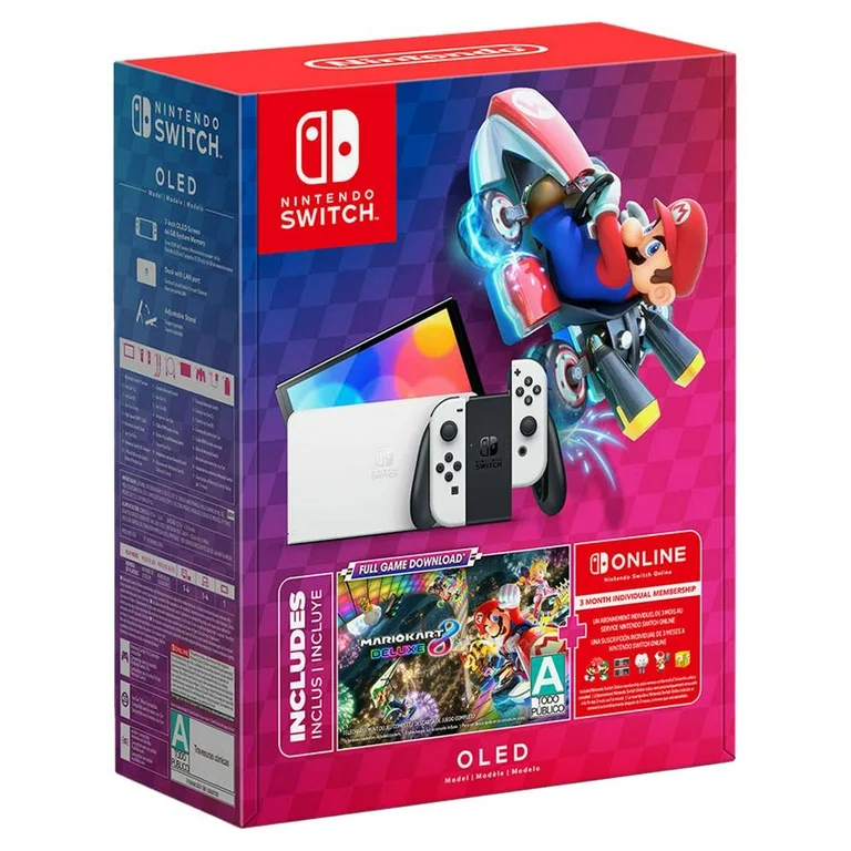 consola-nintendo-switch-oled-white-mario-kart-8-3m-online