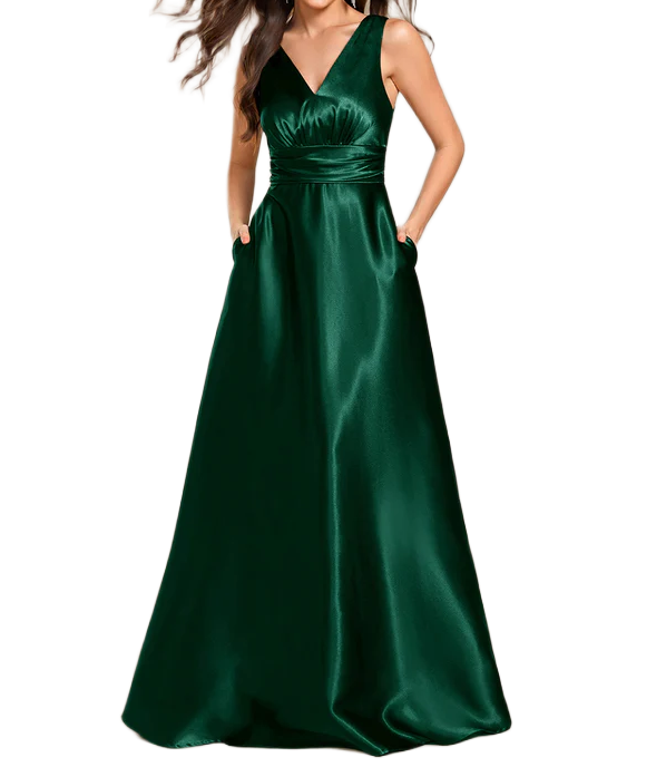 De Honor Vestido Verde Esmeralda Casual De Honor Vestido De