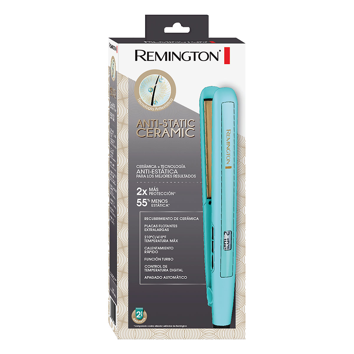 PLANCHA ALACIADORA REMINGTON S5500TG 1 PUL CEREMICA VERDE