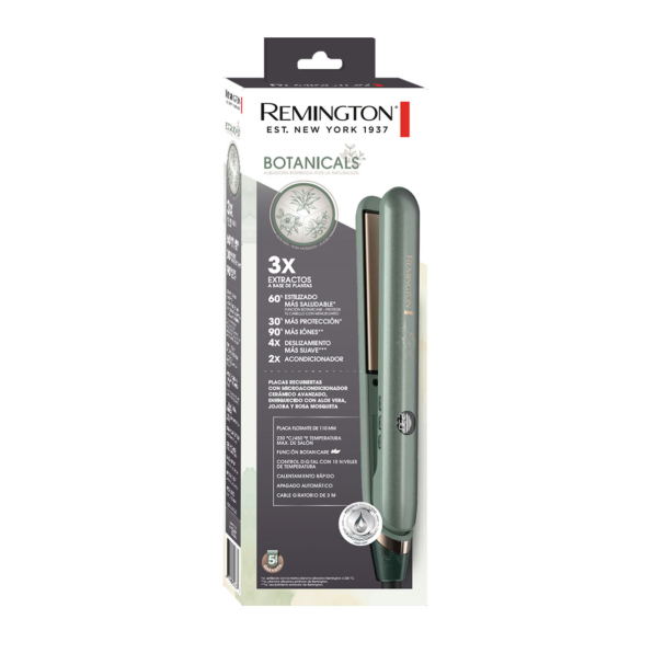 PLANCHA ALACIADORA REMINGTON S32A-110F 1 PUL BOTANICALS VERDE