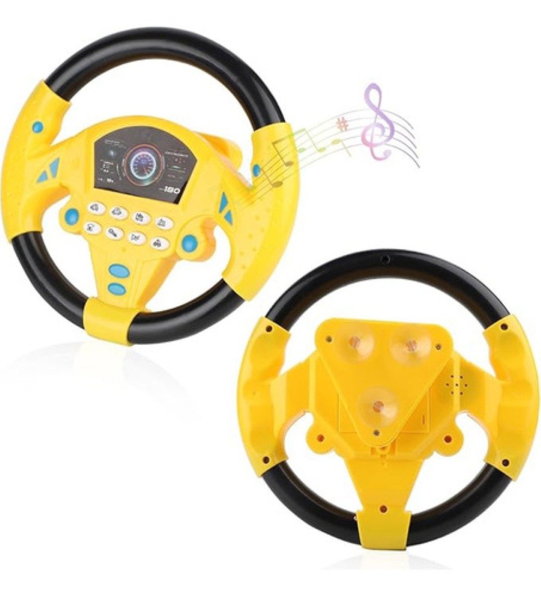 Juguete Educativo Copiloto Volante Música Niños Amarillo